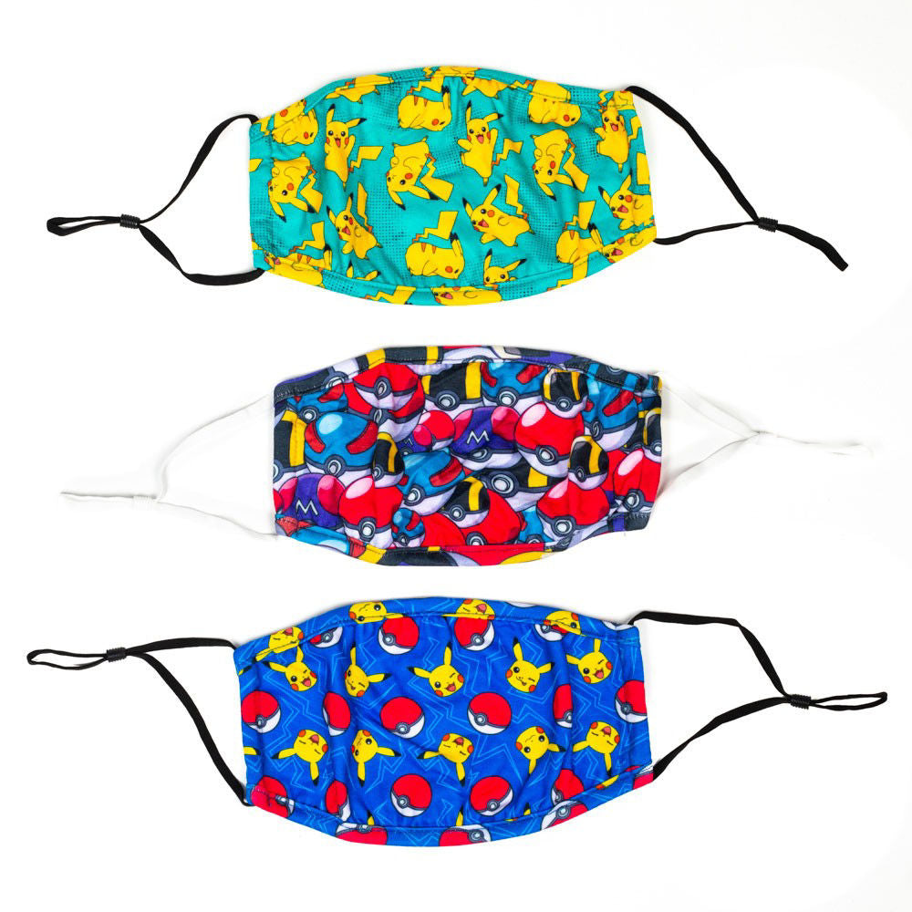 POKEMON 3 PACK ADJUSTABLE FACE COVERS - Otaku Haven LLC